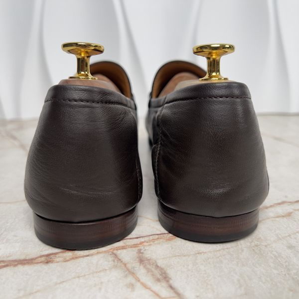 Brixton Horsebit Wolf Applique Loafers Brown Leather