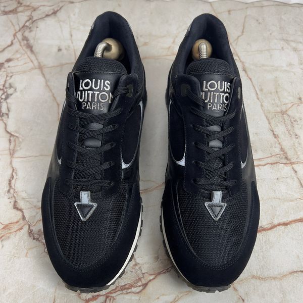 Run Away Logo Damier Sneakers Black Suede Mesh