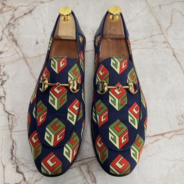 Mr. Porter Cube Horsebit Canvas Loafers Blue