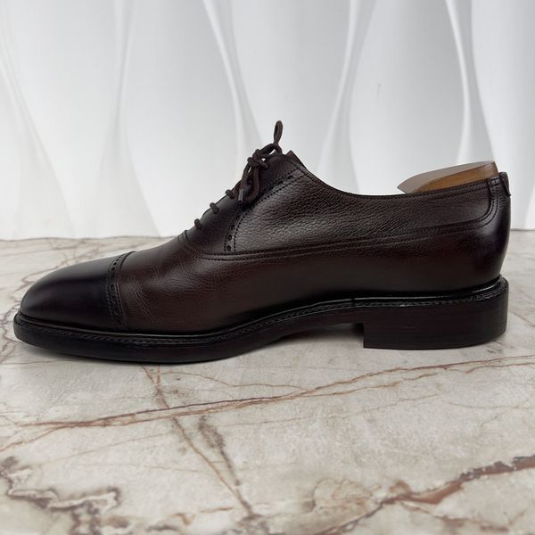 Chatham Dress Shoes Brogue Richelieu Cap Toe Perforated Dark Oak Calf Leather
