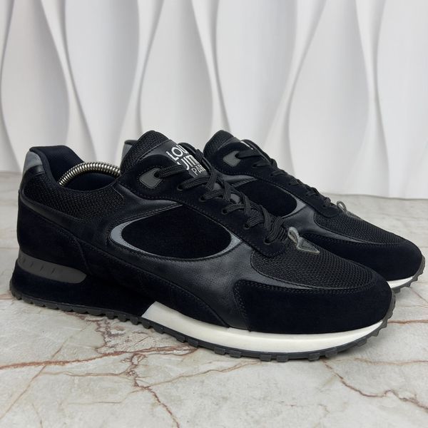 Run Away Logo Damier Sneakers Black Suede Mesh