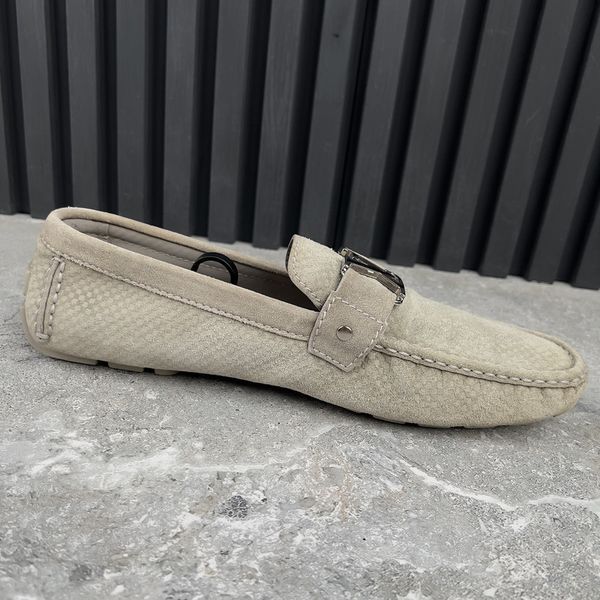 Hockenheim Moccasins Gray Damier Suede