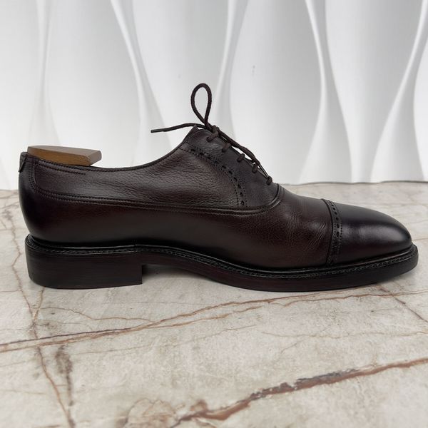 Chatham Dress Shoes Brogue Richelieu Cap Toe Perforated Dark Oak Calf Leather