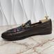 Brixton Horsebit Wolf Applique Loafers Brown Leather