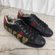 Gucci x Sega Ace Sneakers Ayers Web Guccy Print Black Leather