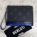 Nino GM Clutch Document Holder Black Blue Canvas Leather