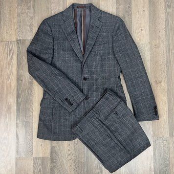 Класичний костюм вовняний сірий принт Prince of Wales Etro1 фото