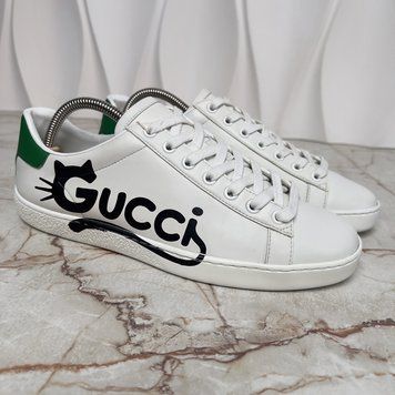 Ace Sneakers Cat Print White Leather
