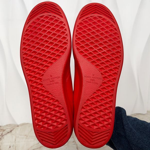 Luxembourg LV Logo Sneakers Red Leather