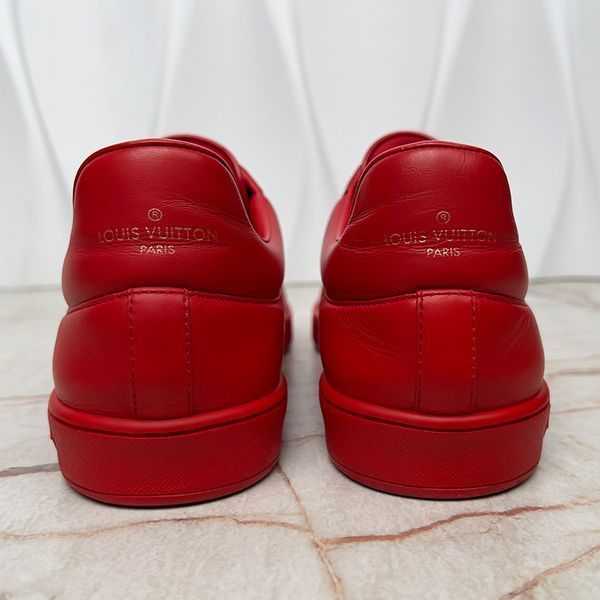 Luxembourg LV Logo Sneakers Red Leather