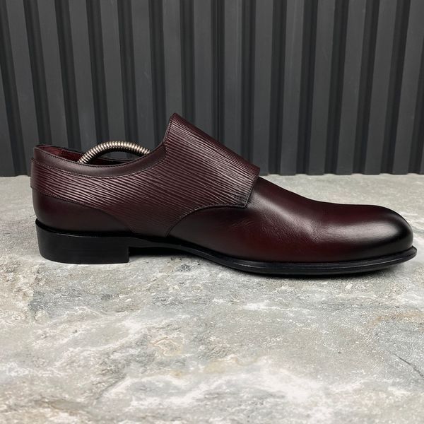 Dress Monk Double Buckle Burgundy Leather
