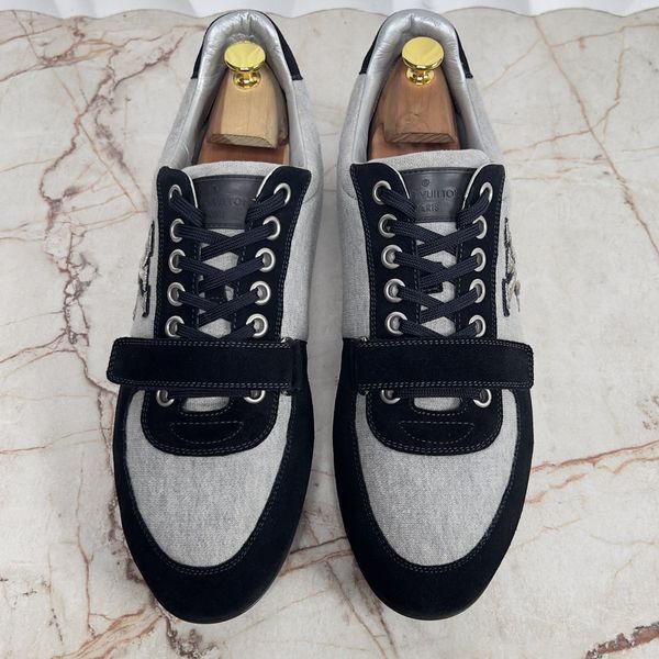Stardust Logo Sneakers Blue Suede Gray Fabric
