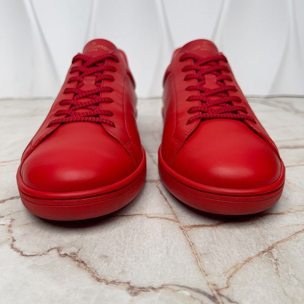 Luxembourg LV Logo Sneakers Red Leather