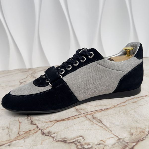 Stardust Logo Sneakers Blue Suede Gray Fabric