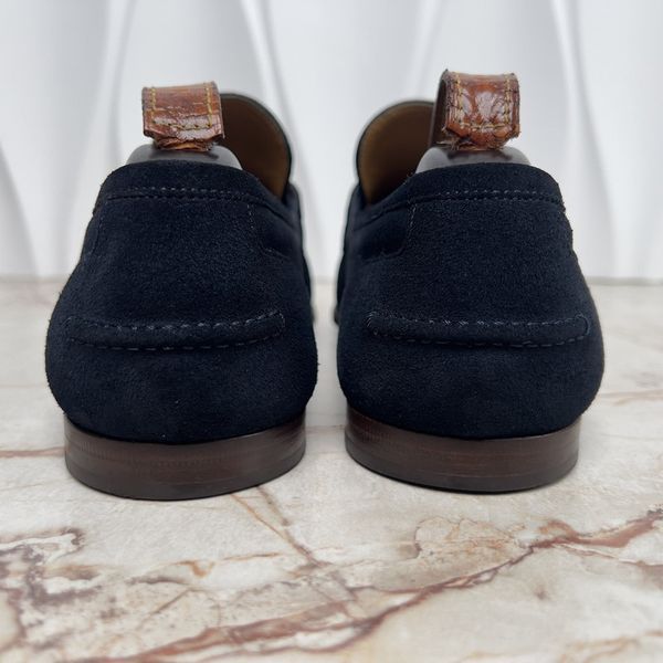 Jordaan Horsebit Web Loafers Blue Suede