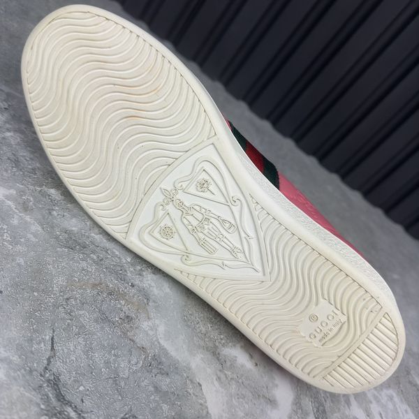 Gucci Ace Web GG Monogram Low Top Sneakers Pink Leather 2532 фото