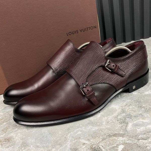 Dress Monk Double Buckle Burgundy Leather