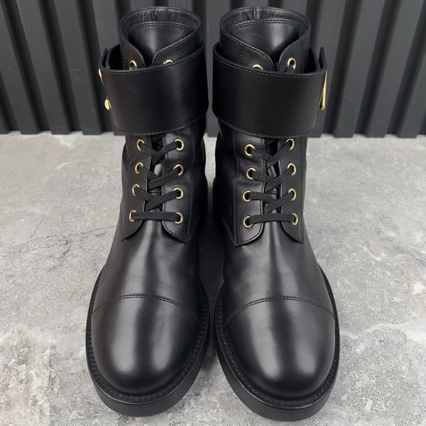 Wonderland Ranger Boots Twist Logo Cap Toe Black Leather