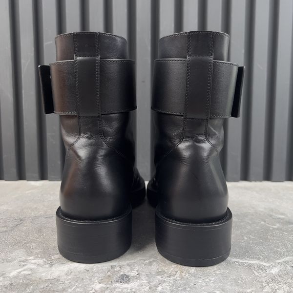 Wonderland Ranger Boots Twist Logo Cap Toe Black Leather