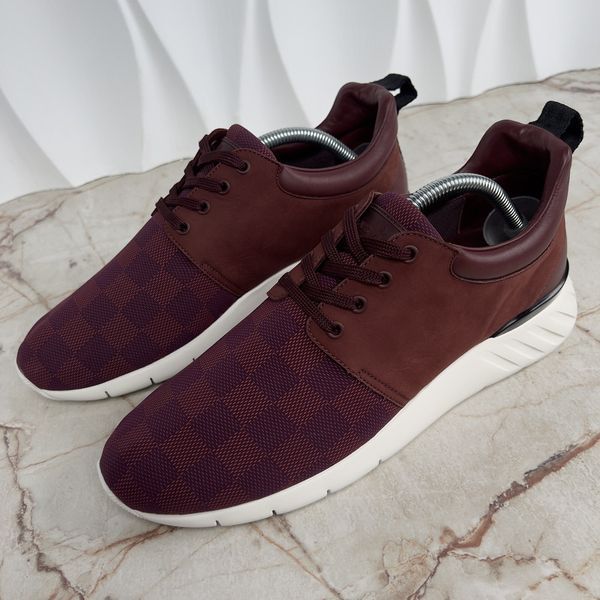 Fastlane Sneakers Damier Burgundy Nylon Nubuck