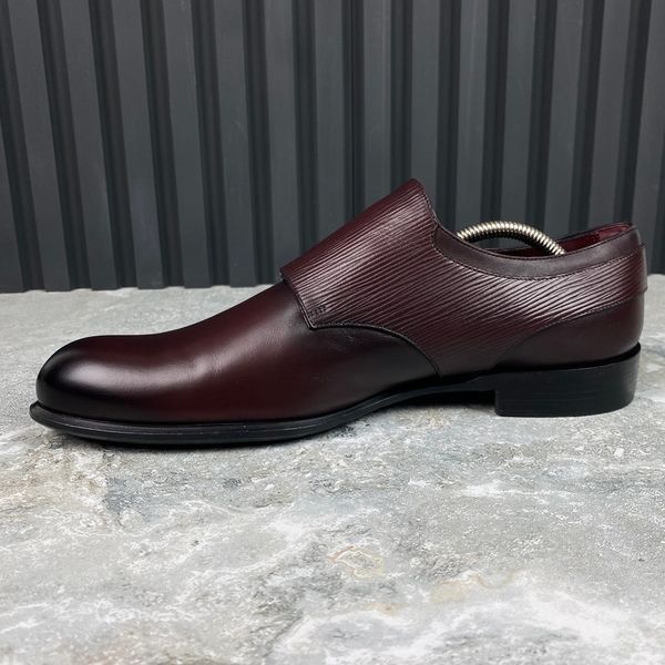Dress Monk Double Buckle Burgundy Leather