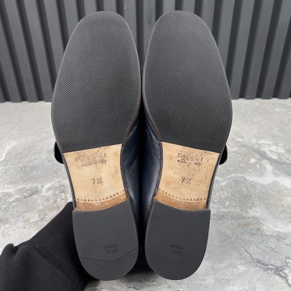 Donnie Logo Double GG Loafers Heels Blue Leather