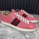 Gucci Ace Web GG Monogram Low Top Sneakers Pink Leather 2532 фото 3