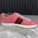 Gucci Ace Web GG Monogram Low Top Sneakers Pink Leather 2532 фото 5