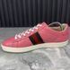 Gucci Ace Web GG Monogram Low Top Sneakers Pink Leather 2532 фото 4