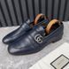 Donnie Logo Double GG Loafers Heels Blue Leather