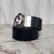 Interlocking G Black Leather Reversible Dress Belt Buckle