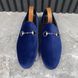 Jordaan Horsebit Loafers Blue Velour Velvet Fabric