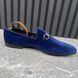 Jordaan Horsebit Loafers Blue Velour Velvet Fabric