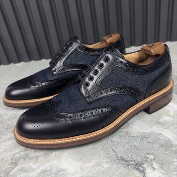 Voltaire Wingtip Derby Blue Denim Leather