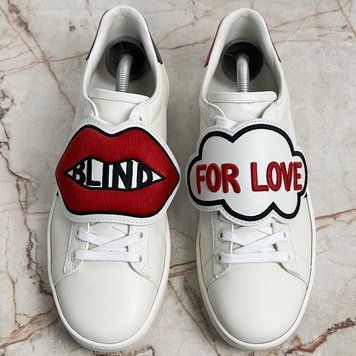 Ace Sneakers Blind For Love Patch Web White Leather