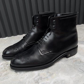 Monogram Combat Boots Perforated Black Leather