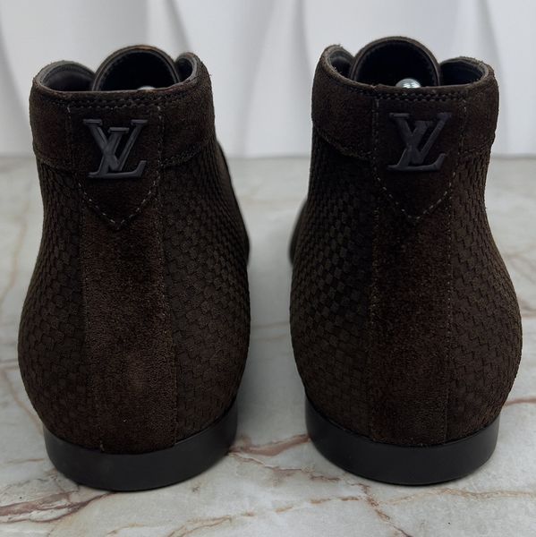 Ankle Chukka Boots Brown Suede Damier