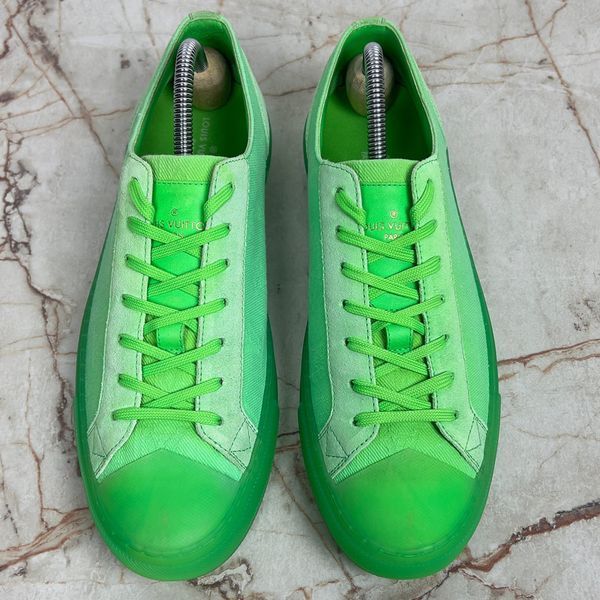 Tattoo Monogram Neon Green Fabric Sneaker