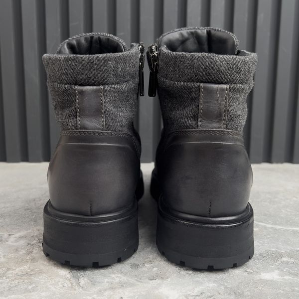 Hiking Boots Anfibio Harringbone Gray Wool Tweed