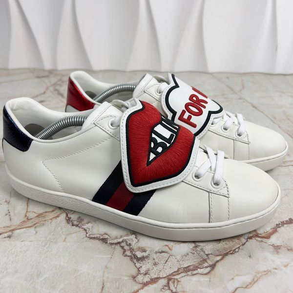 Ace Sneakers Blind For Love Patch Web White Leather