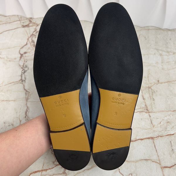 Horsebit Loafers Blue Suede