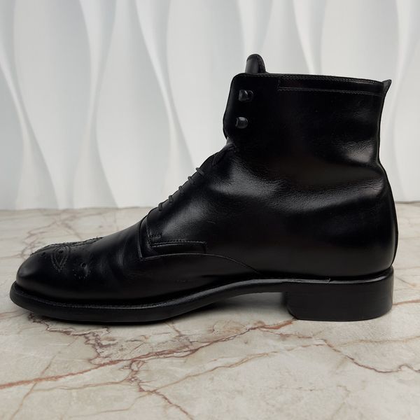 Monogram Combat Boots Perforated Black Leather