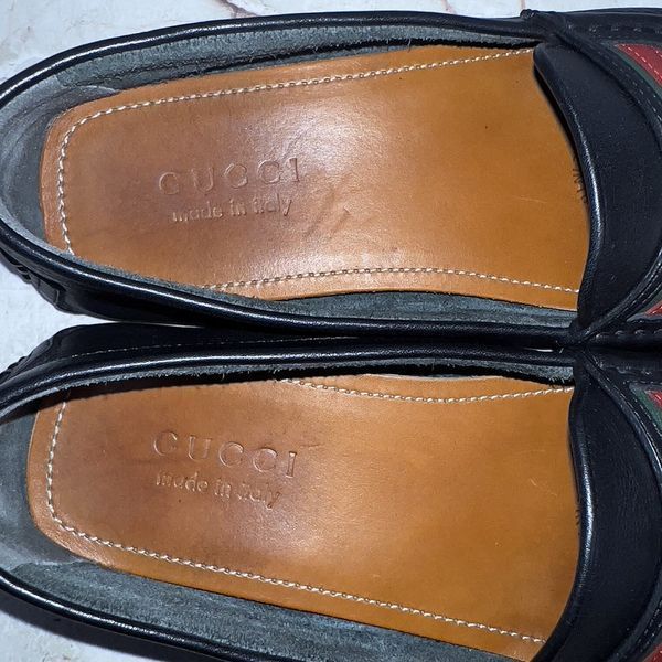 Web Moccasins GG Logo Black Leather