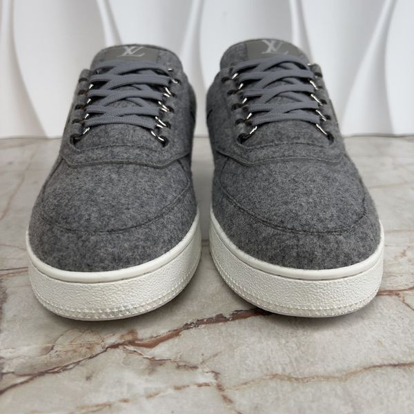 LV Trainer Sneakers Grey Wool Flannel