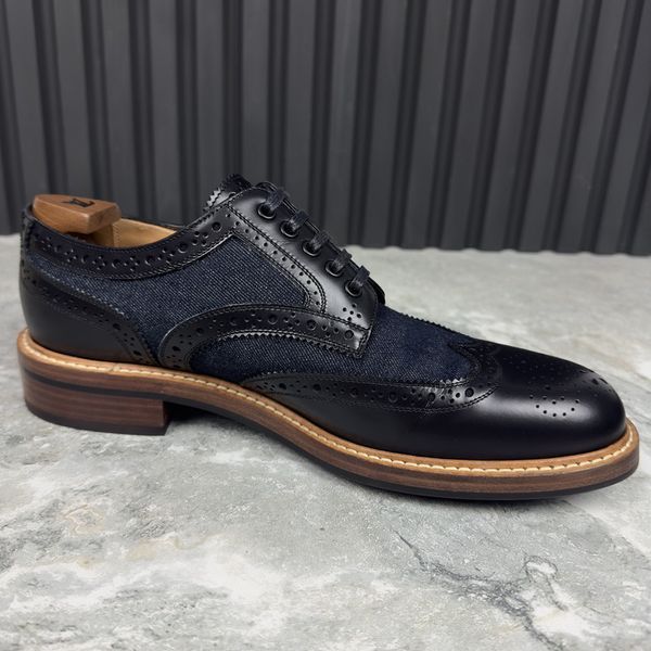 Voltaire Wingtip Derby Blue Denim Leather