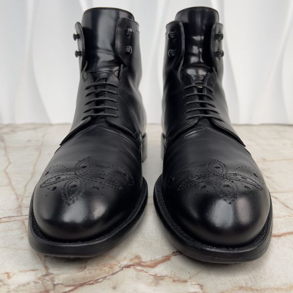 Monogram Combat Boots Perforated Black Leather