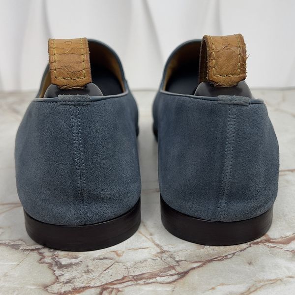 Horsebit Loafers Blue Suede