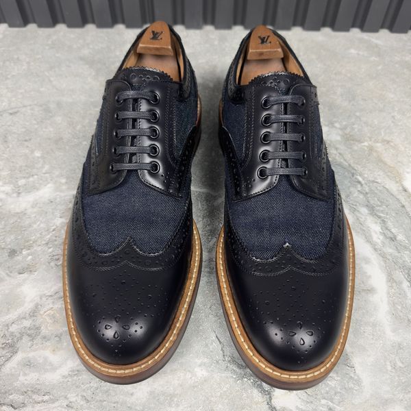 Voltaire Wingtip Derby Blue Denim Leather