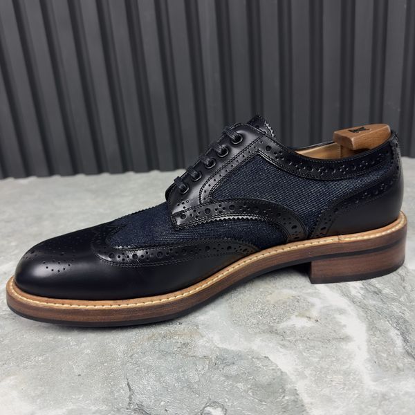 Voltaire Wingtip Derby Blue Denim Leather