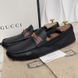 Web Moccasins GG Logo Black Leather